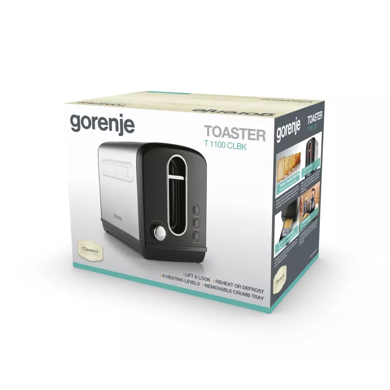 Gorenje T1100CLBK 6 2 viilu 1100 W Must
