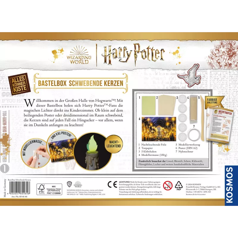 Kosmos Harry Potter, laste meisterdamiskomplekt, 8 a, Mittetoksiline, Mitmevärviline