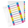 Leitz Indices Printable PP A4+ 1-10 WOW, Numbriline sakkide register, Polüpropüleen (PP), Mitmevärviline, Rõhtpaigutus, A4 Maxi, 245 mm