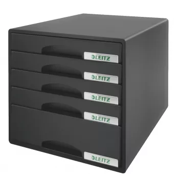 Leitz Plus sahtelkapp 5 sahtliga, 5 sahtlit, Plastik, Must, 287 x 363 x 270 mm