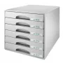 Leitz Plus sahtlikapp 6 sahtliga, 6 sahtlit, plast, hall, 287 x 363 x 270 mm