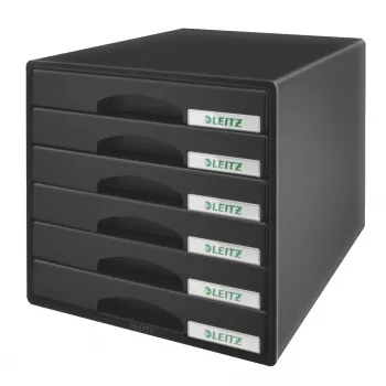 Leitz sahtlikapp Plus 6-sahtliga, 6 sahtlit, Plastik, Must, 287 x 363 x 270 mm