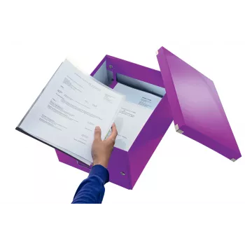 Leitz Click & Store WOW keskmine hoiukarp, lilla, papp, 16,7 l, 281 mm, 200 mm, 265 x 335 x 188 mm