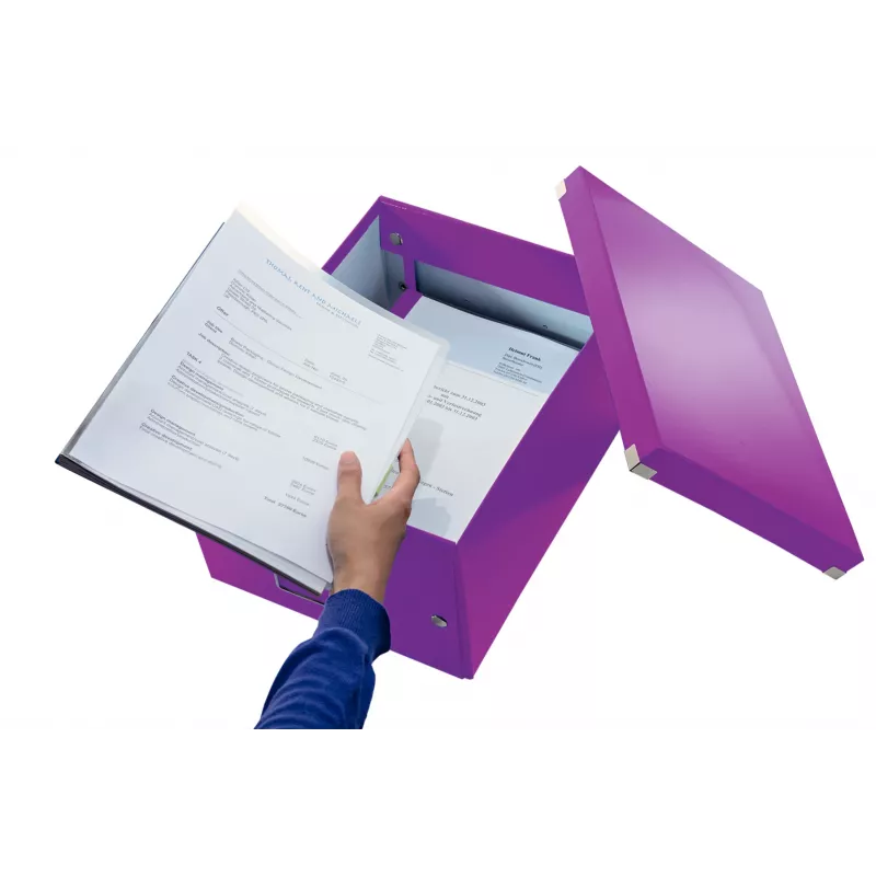 Leitz Click & Store WOW keskmine hoiukarp, lilla, papp, 16,7 l, 281 mm, 200 mm, 265 x 335 x 188 mm