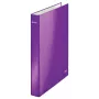Leitz Ringbinder WOW Lamineeritud A4+ 4DR/25mm, A4, Kartong, Metallik, Lilla, 230 lehte, 80 g/m², 2,5 cm