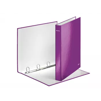 Leitz Ringbinder WOW Lamineeritud A4+ 4DR/25mm, A4, Kartong, Metallik, Lilla, 230 lehte, 80 g/m², 2,5 cm