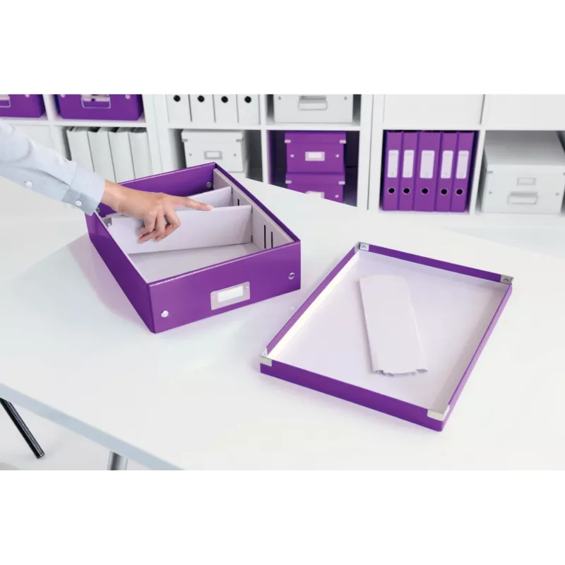 Leitz Click & Store WOW keskmine korraldajakarp, lilla, kartong, 880 g