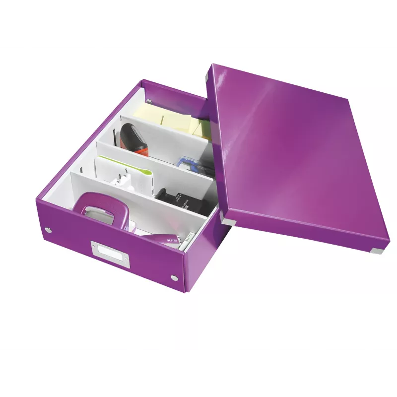 Leitz Click & Store WOW keskmine korraldajakarp, lilla, kartong, 880 g
