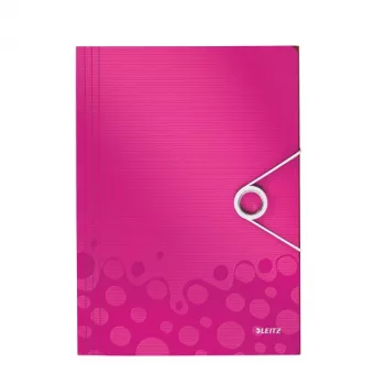 Leitz 3 klapiga mapp WOW PP A4, A4, polüpropüleen (PP), roosa, portreeformaadis, 150 lehte, 235 mm
