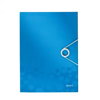 Leitz 3-mapiga kaust WOW PP A4, A4, polüpropüleen (PP), sinine, metallik, portree, 150 lehte, 235 mm