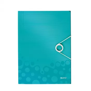 Leitz 3-klapiline mapp WOW PP A4, A4, Polüpropüleen (PP), Sinine, Metallik, Portree, 150 lehte, 235 mm