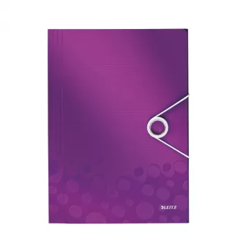 Leitz 3-Flap Folder WOW PP A4, A4, Polypropylene (PP), Metallic, Purple, Portrait, 150 sheets, 235 mm
