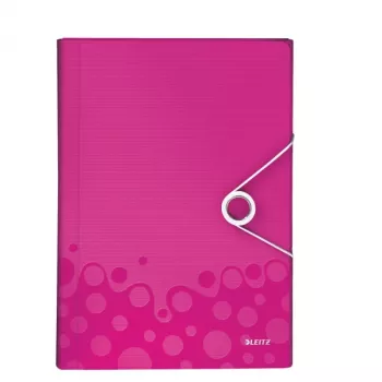 Leitz WOW PP projektikaust, tavaline dokumentide kaust, A4, polüpropüleen (PP), metallik, roosa, 200 lehte, 254 mm
