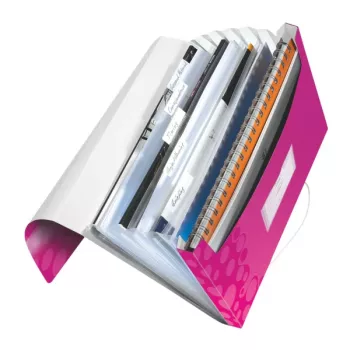 Leitz WOW PP projektikaust, tavaline dokumentide kaust, A4, polüpropüleen (PP), metallik, roosa, 200 lehte, 254 mm