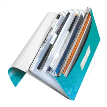 Leitz Project File WOW PP, Tavalised kaustad, A4, Polüpropüleen (PP), Türkiis, 200 lehte, 254 mm