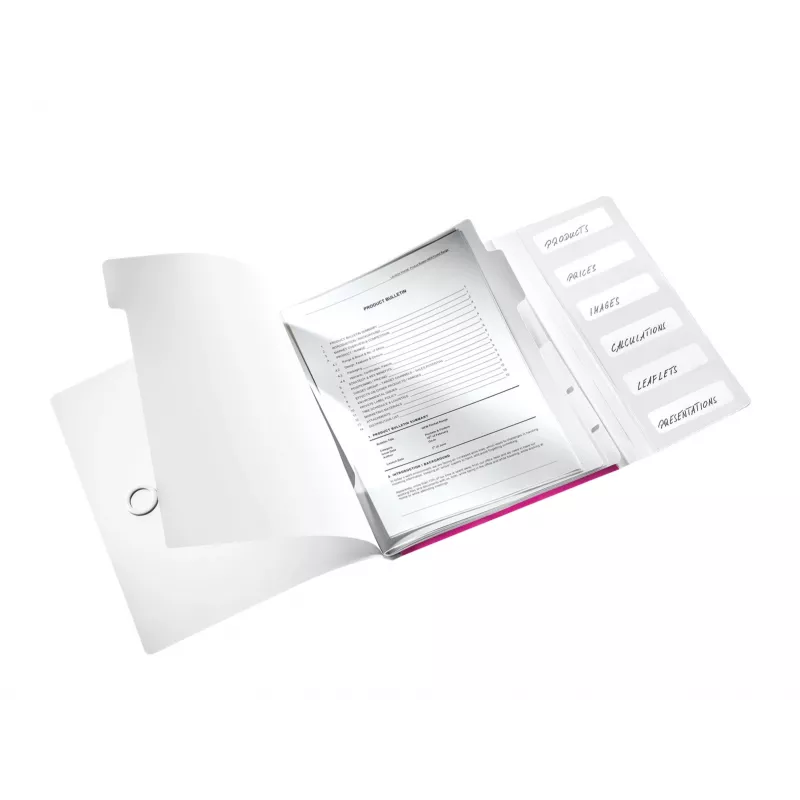 Leitz WOW PP vaheleheraamat 6 vahelehega, A4, polüpropüleen (PP), metallik, roosa, 200 lehte, 260 mm, 17 mm