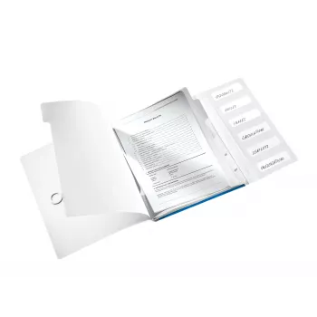 Leitz vahelehtedega mapp WOW PP 6 vahelehte, A4, polüpropüleen (PP), sinine, metallik, 200 lehte, 260 mm, 17 mm