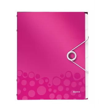 Leitz vaheleheraamat WOW PP 12 vahelehega, A4, polüpropüleen (PP), metalne, roosa, 200 lehte, 265 mm, 17 mm