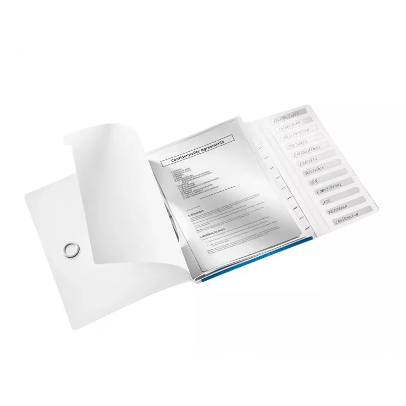 Leitz Divider Book WOW PP 12 tabs, A4, Polypropylene (PP), Blue, Metallic, 200 sheets, 265 mm, 17 mm
