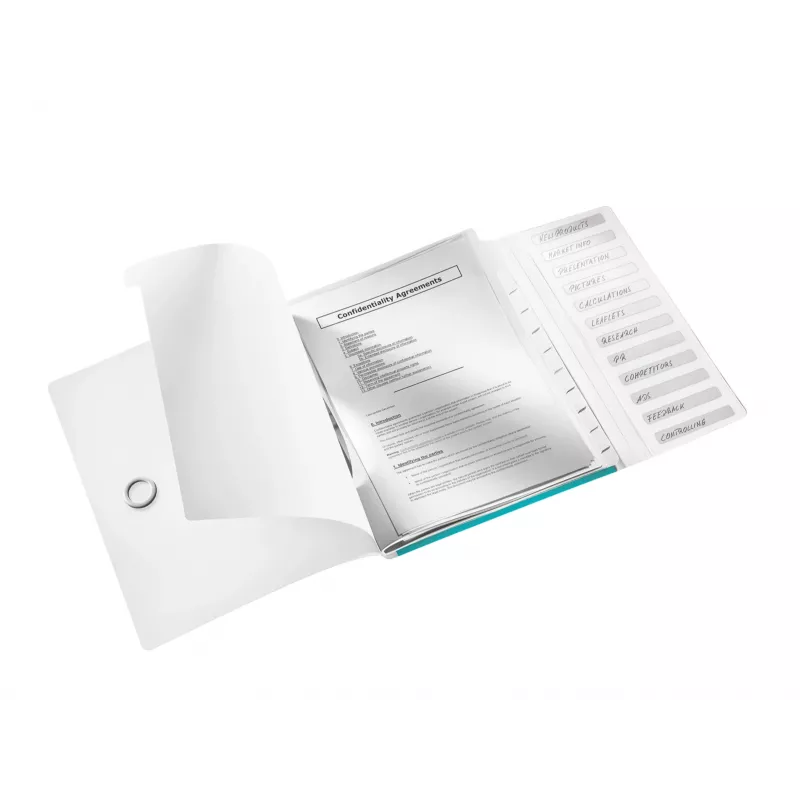 Leitz vaheleheraamat WOW PP 12 vahelehte, A4, polüpropüleen (PP), sinine, metallik, 200 lehte, 265 mm, 17 mm