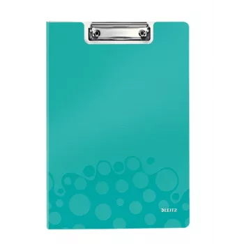 Leitz Clipboard with cover WOW, A4, Polyfoam, Blue, 75 sheets, 1 pockets, 230 mm