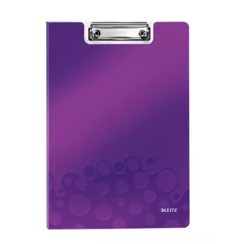 Leitz Clipboard with cover WOW, A4, Polyfoam, Purple, 75 sheets, 1 pockets, 230 mm
