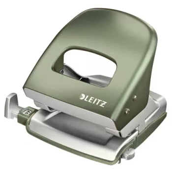 Leitz NeXXt Hole Punch Style, 2-auguline 30 lehte metallist, 30 lehte, roheline, hõbedane, metall, 8 cm, A6, 107 mm