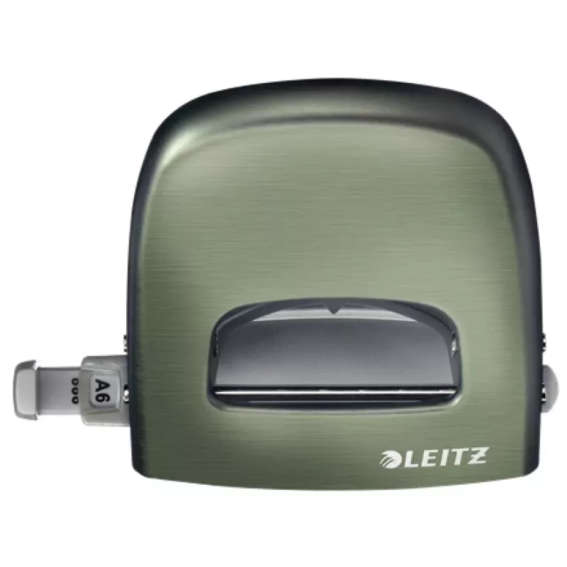 Leitz NeXXt Hole Punch Style, 2-auguline 30 lehte metallist, 30 lehte, roheline, hõbedane, metall, 8 cm, A6, 107 mm