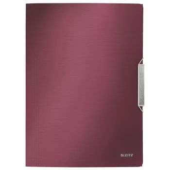 Leitz 3-klapiga stiilne PP-kaust A4, A4, polüpropüleen (PP), punane, 150 lehte, 80 g/m², kummipael