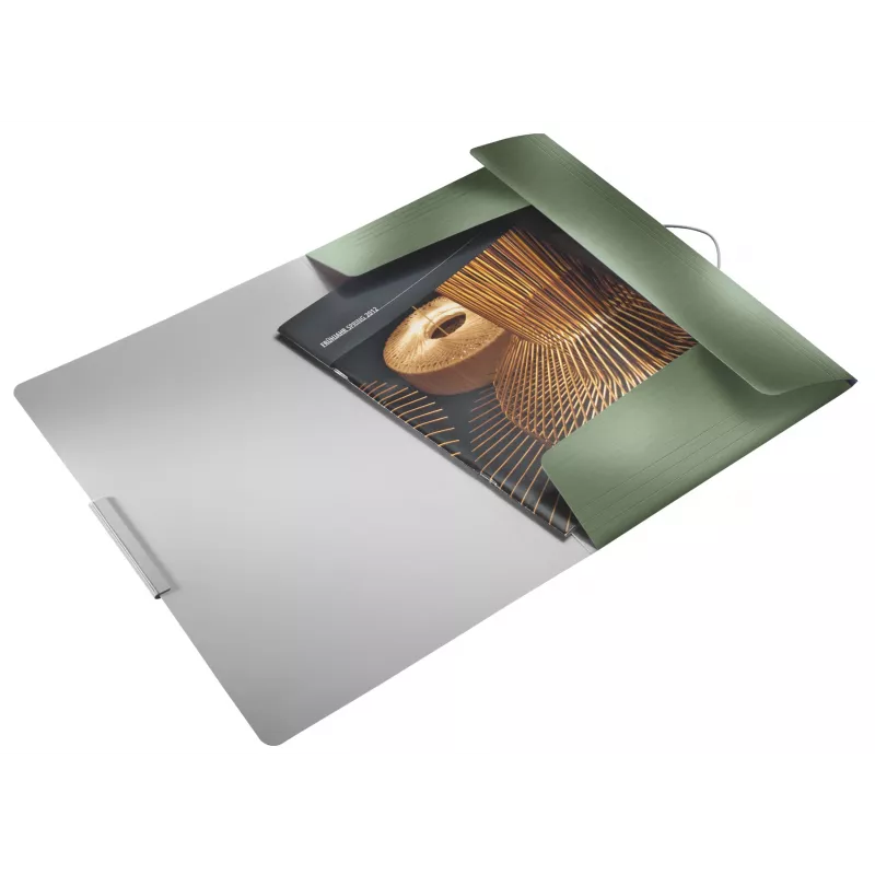 Leitz 3-klapiga stiilne kaust PP A4, A4, polüpropüleen (PP), roheline, 150 lehte, 80 g/m², kummipael