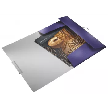 Leitz 3-klapiline kiirköitja, stiilne, PP, A4, A4, polüpropüleen (PP), sinine, 150 lehte, 80 g/m², kummipael