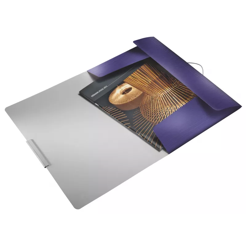 Leitz 3-klapiline kiirköitja, stiilne, PP, A4, A4, polüpropüleen (PP), sinine, 150 lehte, 80 g/m², kummipael