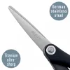 Leitz titaankvaliteediga käärid 150 mm, täiskasvanutele, sirge lõige, ühekordsed, must, metallik, roostevaba teras, titaan