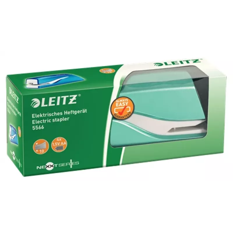Leitz NeXXt klammerdaja akutoitega WOW 5566, 10 lehte, 1 cm, Plast, Sinine, Valge, Aku, 50 mm