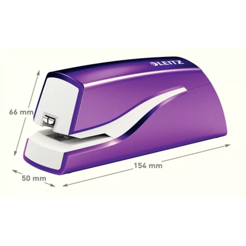 Leitz NeXXt klammerdaja akutoitega WOW 5566, 10 lehte, 1 cm, plast, lilla, valge, aku, 50 mm