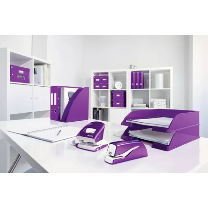 Leitz NeXXt klammerdaja akutoitega WOW 5566, 10 lehte, 1 cm, plast, lilla, valge, aku, 50 mm