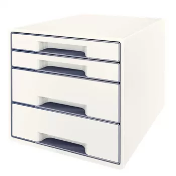 Leitz sahtlikapp WOW Cube 4 sahtliga, 4 sahtlit, Plastik, Valge, 1 tk, 287 mm, 270 mm