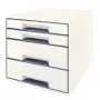 Leitz sahtlikapp WOW Cube 4 sahtliga, 4 sahtlit, Plastik, Valge, 1 tk, 287 mm, 270 mm