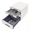 Leitz sahtlikapp WOW Cube 4 sahtliga, 4 sahtlit, Plastik, Valge, 1 tk, 287 mm, 270 mm