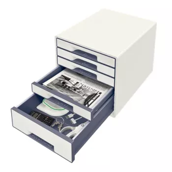 Leitz sahtlikapp WOW Cube 5 sahtliga, 5 sahtlit, Plast, Valge, 1 tk, 270 mm, 287 mm