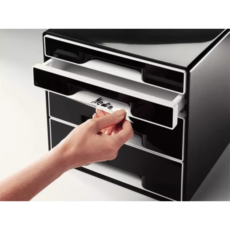 Leitz Desk Cube 4 sahtliga, 4 sahtlit, Plastik, Must, 1 tk, 270 mm, 287 mm