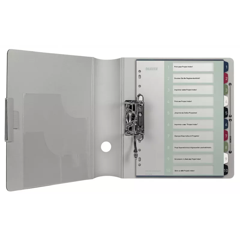Leitz Index PC Printable 1-10 Style PP A4+, numbriline sakkregistri indeks, polüpropüleen (PP), mitmevärviline, portree, A4 Maxi, 245 mm