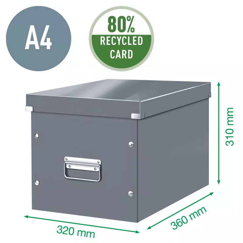 Leitz Box Click & Store WOW Cube suur hoiukast, fuksia, papp, 320 mm, 360 mm, 310 mm