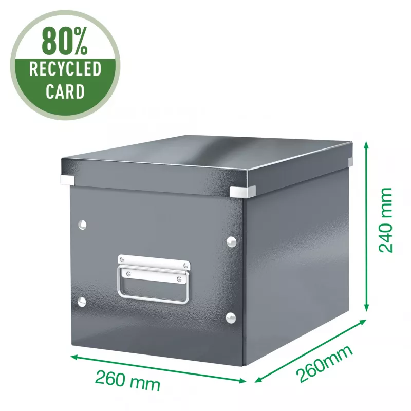 Leitz Storage Box Click & Store WOW Cube Medium, lilla, papp, 260 mm, 260 mm, 240 mm