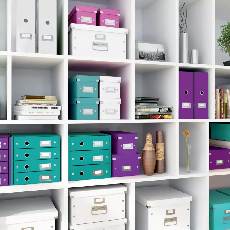 Leitz Storage Box Click & Store WOW Cube Medium, lilla, papp, 260 mm, 260 mm, 240 mm