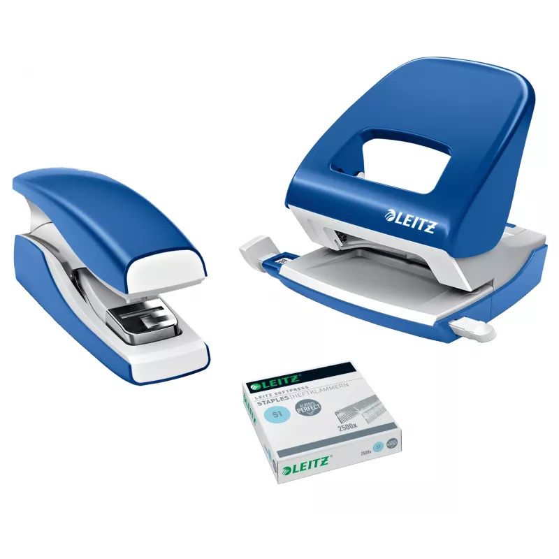 Leitz klammerdaja Softpress lame Clinch 30 lehte, 30 lehte, sinine, lameklamber, Leitz Softpress klambrid, plastik, 80 g/m²