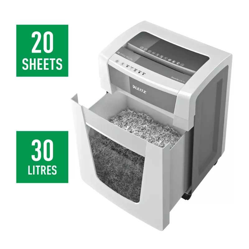 Leitz IQ Office Pro paberipurustaja P4, ristlõikus, 23 cm, 4 x 40 mm, 30 L, 275 lehte, 55 dB