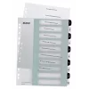 Leitz Indices Printable PP A4+ 1-10 WOW valge/Must, Numbriline vaheleht, Polüpropüleen (PP), Must, Valge, A4 Maxi, 245 mm, 305 mm