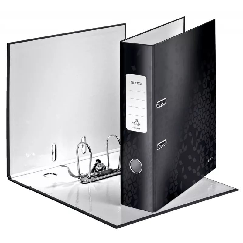 Leitz Lever Arch File 180° WOW POB/Lamineeritud A4/80mm, A4, Kartong, Must, 600 lehte, 80 g/m², 8 cm