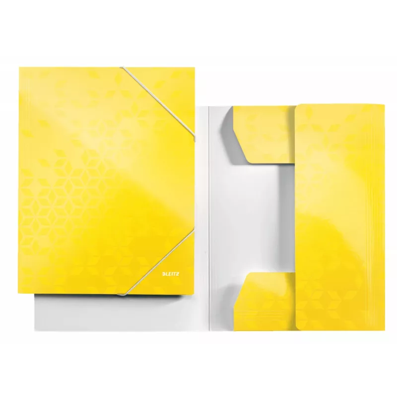 Leitz 3-klapiline mapp WOW Card/POB A4, esitlusmapp, A4, polüpropüleen (PP), kollane, 250 lehte, 80 g/m²